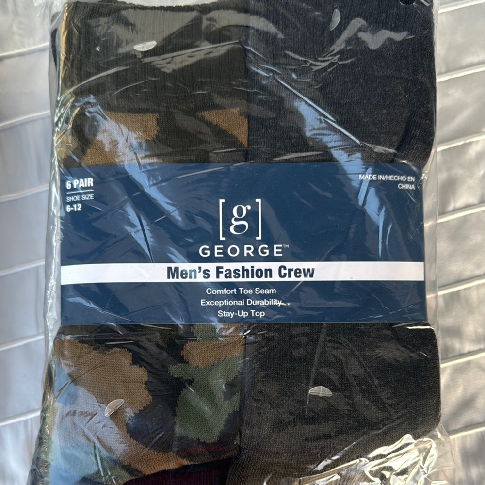 George Men's Fashion Crew Socks